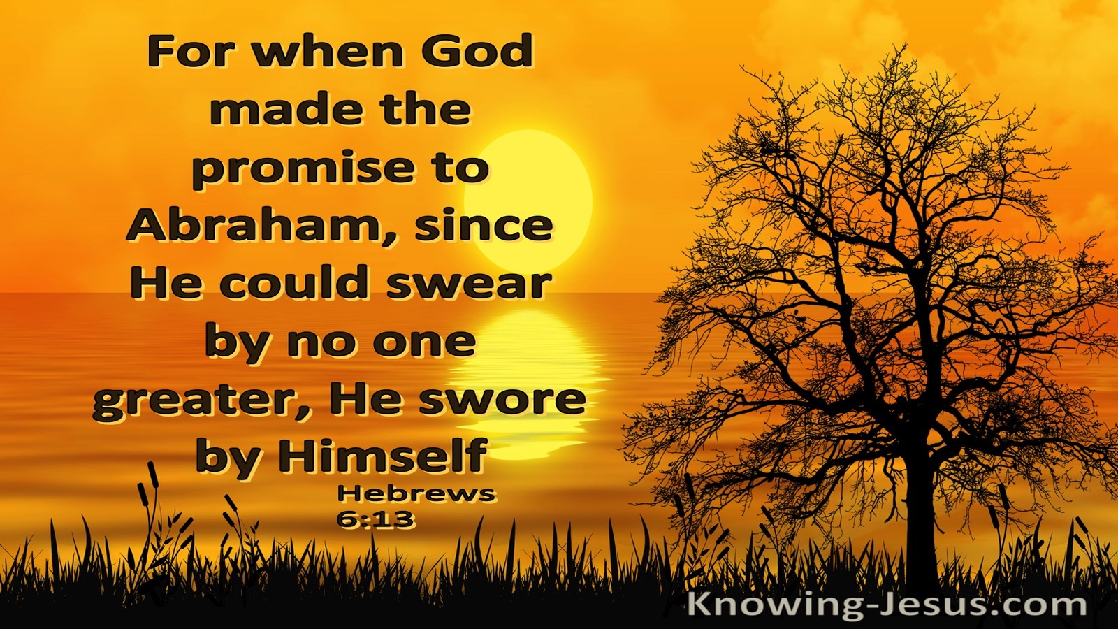 Hebrews 6:13 When God Made The Promise To Abraham (yellow)